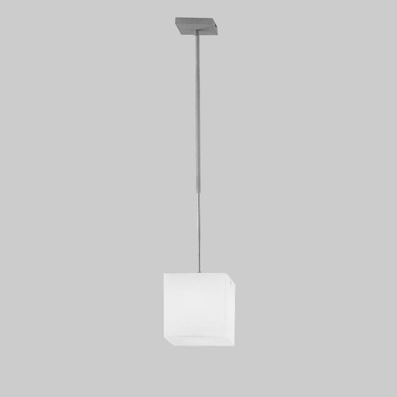 Kubik Suspension Light by Zaneen Shop - A A cubic shaped pendant lamp with a milky white finish due to the five-layered hand-blown glass.