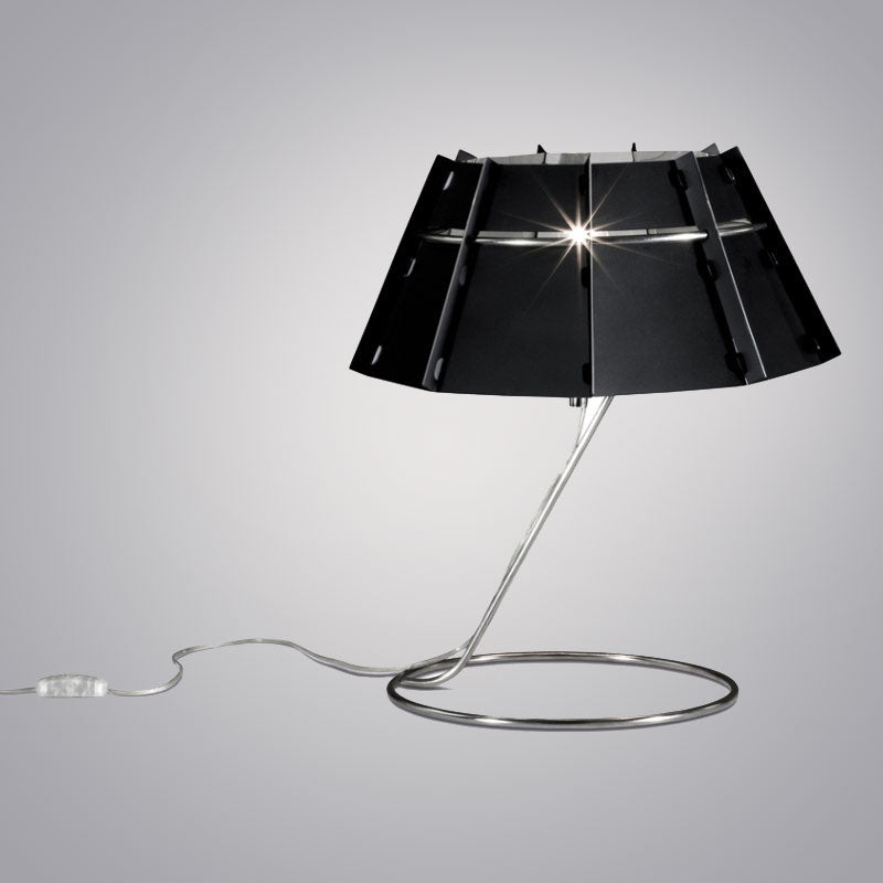 Chapeau Table Lamp by Zaneen Shop - A Cone shape light fixture. Black Polilux material lampshade. 