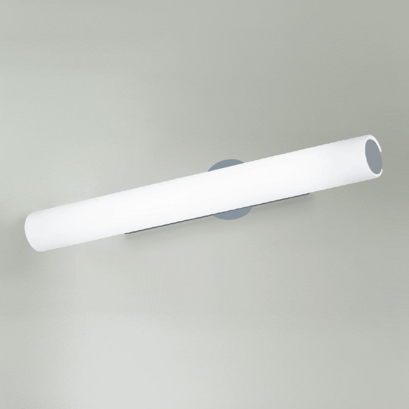 Olympia Wall Light by Zaneen Shop - A metal gray color elongated cylinder fixture.