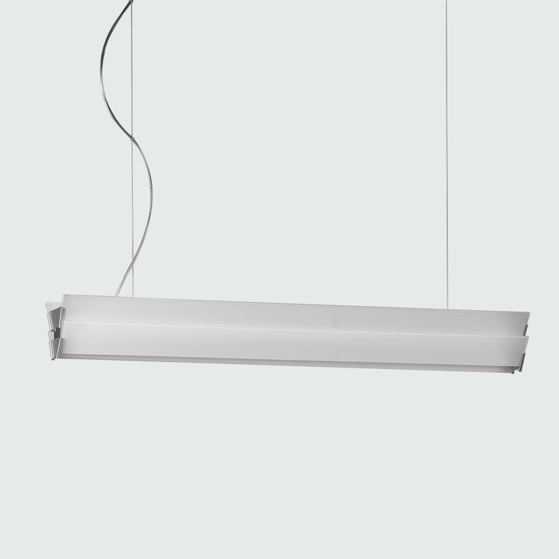 Duplex Ceiling Light by Zaneen Shop - A light gray glass linear ceiling lamp. 