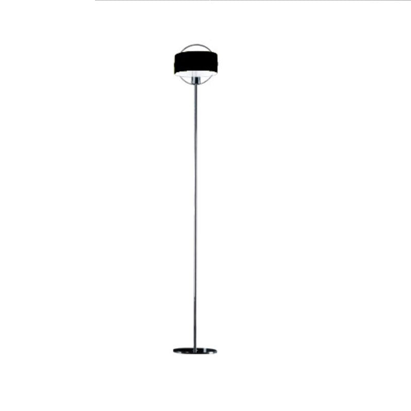 Ring Floor Lamp by Zaneen Shop - A black colored spherical floor lamp featuring a vertical ring design in its center.