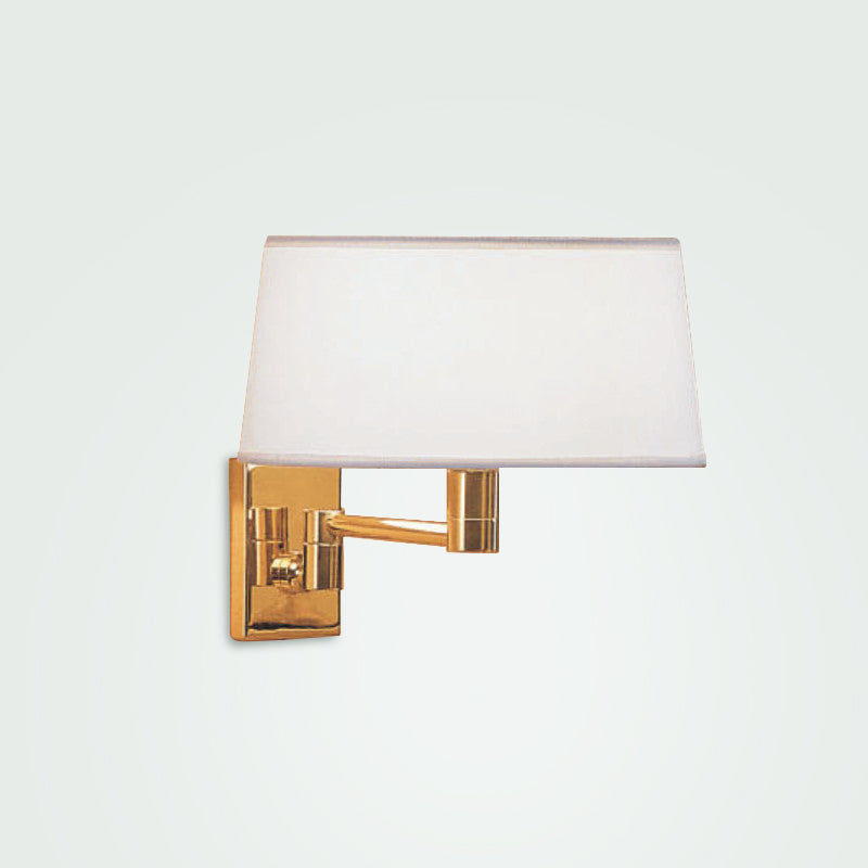 Classic Wall Light by Zaneen Shop - A white dome shape white lamp with a short adjustable metal arm.