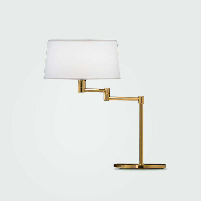 Classic Table Lamp by Zaneen Shop - A white color dome shape white table lamp with a metal adjustable arm.