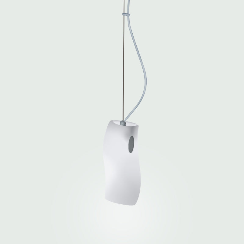 Denis Suspension Light by Zaneen Shop - A metallic gray color, waved shape pendant light fixture. 