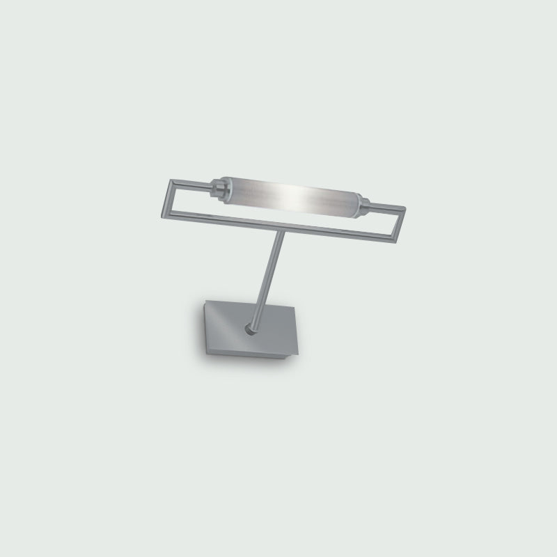 Glim Mini Wall Light by Zaneen Shop - A metallic gray hollowed rectangle fixture.