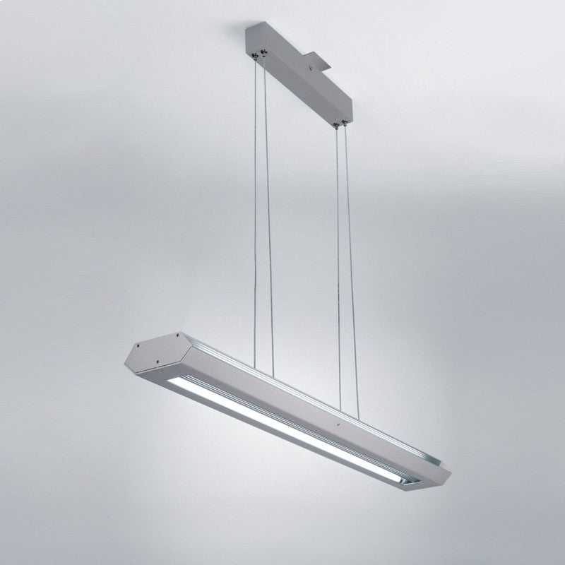 Finestra Suspension Light by Zaneen Shop - A brushed aluminum rectangle shaped luminaire. 