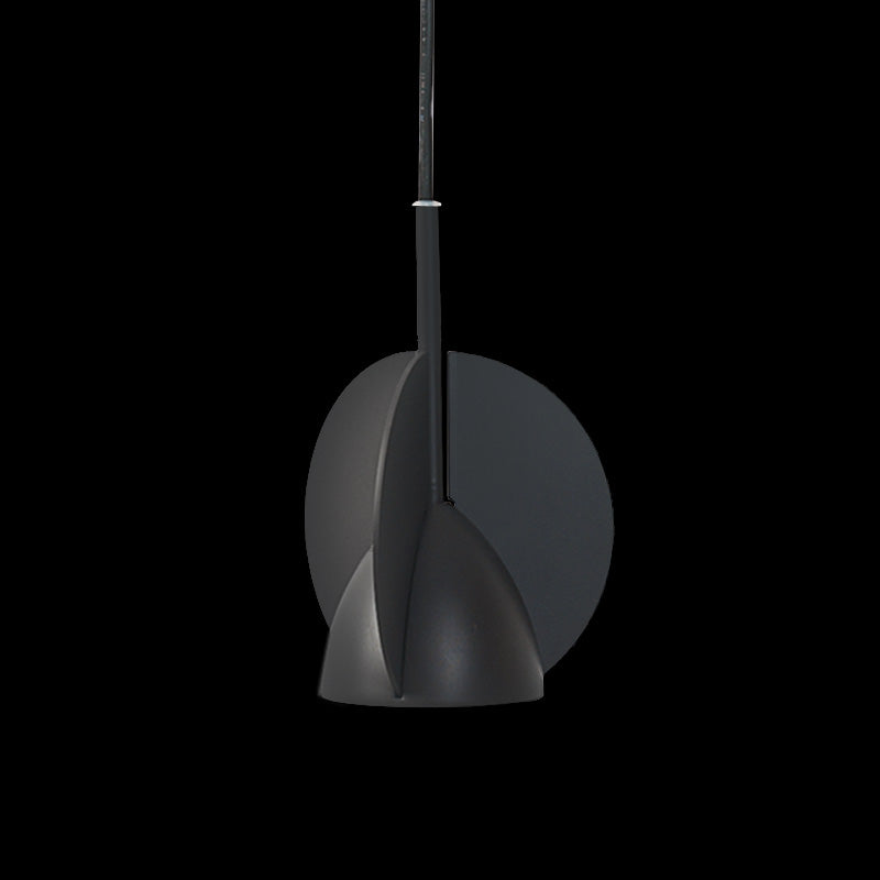 Kask Suspension Light by Zaneen Shop - A bell shamp pendant lamp with three semi circle plates attached around the top. 
