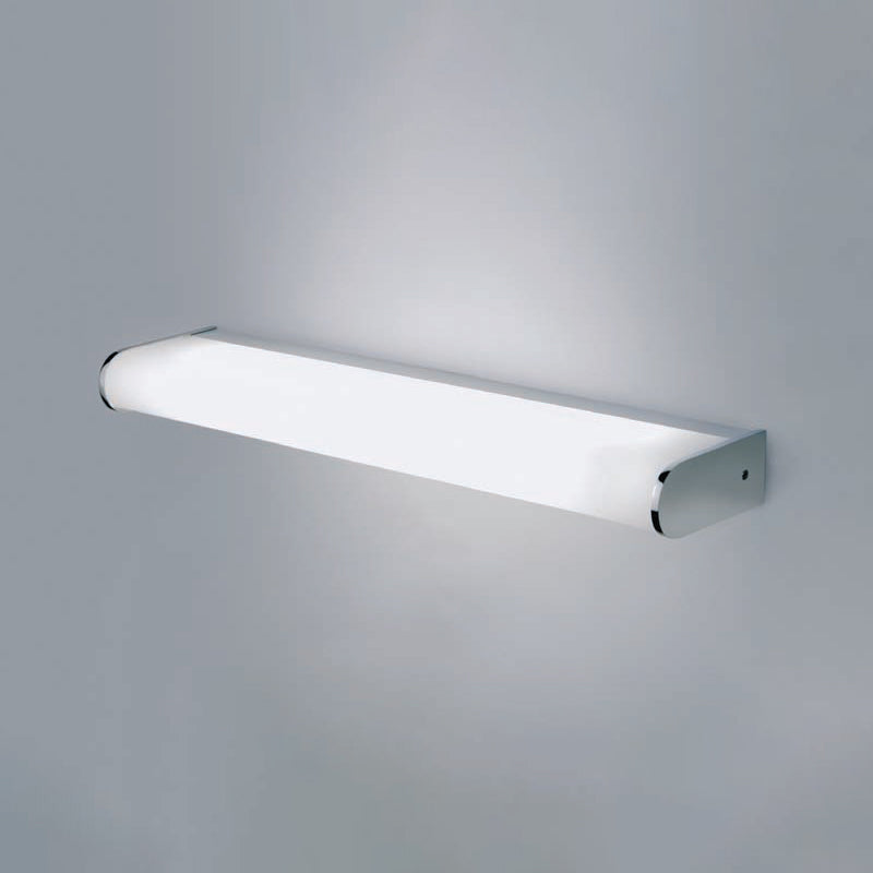 Dido Wall Light by Zaneen Shop - A Rectangle shape light fixture designed with a chrome body and opal glass diffuser.