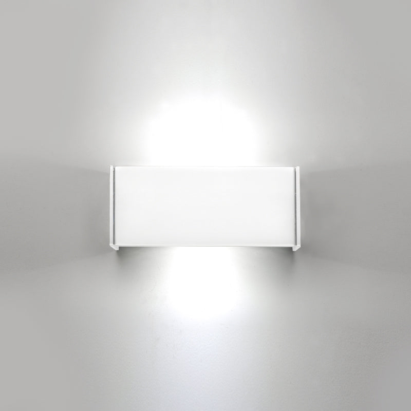 T-Led Wall Light by Zaneen Shop - A white chrome finished fixture with a minimalist rectangle design.
